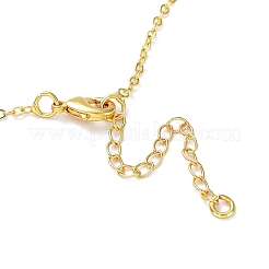 Golden Brass Rhinestone Pendant Necklace with Cable Chains&nbsp;NJEW-P278-A04