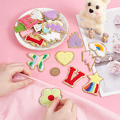 30Pcs 30 Styles Towel Cloth Computerized Embroidery Cloth Iron On/Sew On Patches&nbsp;DIY-PH0023-23