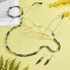 960Pcs 8 Colors Acrylic Linking Rings&nbsp;OACR-FH0001-030