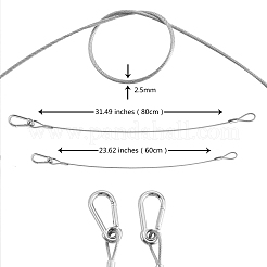 4Pcs 2 Style 304 Stainless Steel Safety Chain Wire Rope&nbsp;AJEW-SZ0001-71