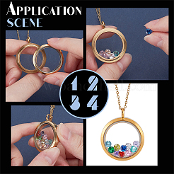 DIY Locket Pendant Necklaces Jewelry Kits&nbsp;DIY-PH0029-92G-01