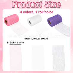 3 Rolls 3 Colors Polyester Mesh Fabric&nbsp;AJEW-FG0004-15