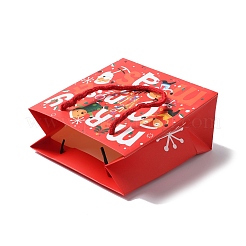 Christmas Santa Claus Print Paper Gift Bags with Nylon Cord Handle&nbsp;CARB-K003-01C-01