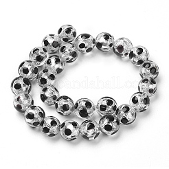 Handmade Silver Foil Lampwork Beads Strands&nbsp;FOIL-L016-D04