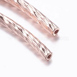 真鍮製チューブビーズ  カーブ  多面カット  ローズゴールド  30x1.5mm  穴：0.5mm&nbsp;KK-K197-49RG