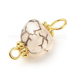 Natural Agate Connector Charms&nbsp;PALLOY-JF01587-04