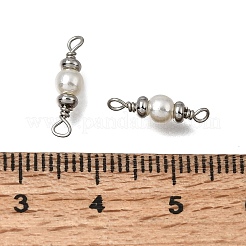 ABS Plastic Imitation Pearl Round Links Connector Charms&nbsp;KK-D110-02P