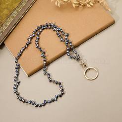 Natural Cultured Freshwater Pearl Beads Card Holders Neck Strap Chain&nbsp;HJEW-SZ00073