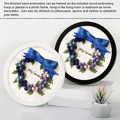 Christmas Theme Mistletoe/Holly Leaf Pattern Embroidery Starter Kit&nbsp;DIY-WH0250-48