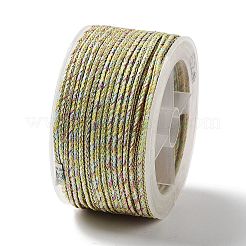 14m ツートンポリエステル編みコード  ラウンド  緑黄  2.5mm  約15.31ヤード（14m）/ロール&nbsp;OCOR-G015-02A-07