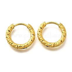 女性用304ステンレスフープピアス  イオンプレーティング（ip）  リング  14KGP本金メッキ  15x2.5mm&nbsp;EJEW-M068-13B-G
