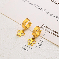 Stainless Steel Hollow Butterfly Star Hoop Earrings&nbsp;GZ3322