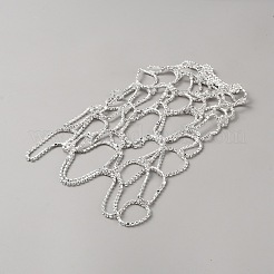 女性用合金ラインストーンタッセルチェーンヘッドバンド  銀  265x142x3mm&nbsp;OHAR-WH20005-01S
