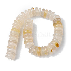 天然ホワイトアゲート瑪瑙ビーズ連売り  ディスク  12x3.5~4mm  穴：1.4mm  約51個/連  7.48~8.19インチ（19~20.8cm）&nbsp;G-F743-06I