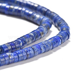 天然石ラピスラズリビーズ連売り  フラットラウンド/ディスク  4x1.5~2mm  穴：0.6mm  約205個/連  15.75インチ（40cm）&nbsp;G-R474-001