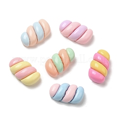 不透明樹脂模造食品デコデンカボション  レインボーマシュマロツイスト  ミックスカラー  15x8x5.5mm&nbsp;RESI-K027-17