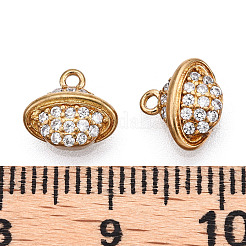 Brass Micro Pave Clear Cubic Zirconia Charms&nbsp;KK-T038-365C-NF