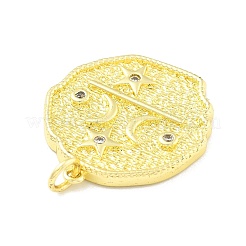 Rack Plating Brass Micro Pave Cubic Zirconia Pendants&nbsp;KK-D359-16G