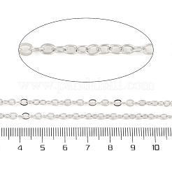 ラックメッキ鉄アズキチェーン  オーバル  プラチナ  4x3.3x0.5mm  15ヤード/ロール&nbsp;CH-H002-04P