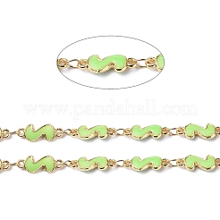 Handmade Alloy Enamel S Shape Link Chains&nbsp;ENAM-F138-05B-RS