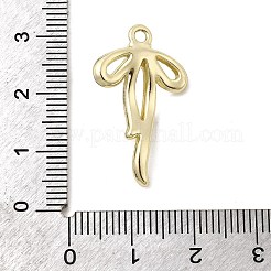 合金ペンダント  プラスチックパール付き蝶結びチャーム  ラックめっき  ホワイト  ゴールドカラー  27x17x6mm  穴：1.8mm&nbsp;FIND-K028-01G