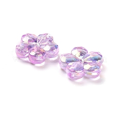 透明アクリルビーズ  プラム  ABカラーメッキ  ミディアム蘭  13.5x14.5x4.5mm  穴：1.8mm  約1111個/500g&nbsp;PACR-H004-01I