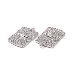 Brass Micro Pave Clear Cubic Zirconia Pendants&nbsp;KK-E068-VC470