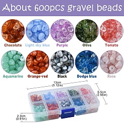 590Pcs 10 Colors Transparent Acrylic Beads&nbsp;OACR-YW0001-91