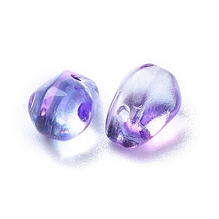 クリアガラスチャーム  染め＆加熱  多面カット  ティアドロップ  モーブ  6x5.5x6.5mm  穴：0.8mm&nbsp;GLAA-O017-02G