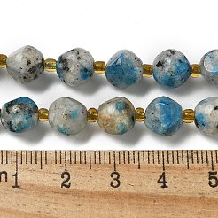 天然k2ストーンビーズ連売り  シードビーズで  多面カット  サイコロ  8x8mm  穴：1.2mm  約39~42個/連  15.51''~15.75''（39.4~40センチメートル）&nbsp;G-K387-A06-02