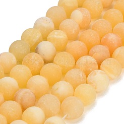 天然の黄色の方解石ビーズ連売り  スムーズなラウンド  艶消し  グレードAB  きいろ  10~10.5mm  穴：1.5mm  約38個/連  14.76~14.96''（37.5~38センチメートル）&nbsp;GG-CBAA3AB-03-10mm