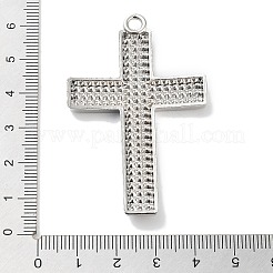 合金ラインストーンビッグサイズペンダントトップ  クロス  プラチナ  58x37x3mm  穴：3mm&nbsp;ALRI-S001-13A-P