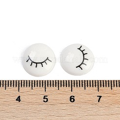 White and Black Flat Round Cartoon Resin Cabochons&nbsp;LS-CRES-Q009-01D
