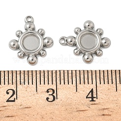304ステンレススチールチャーム  フラットラウンド  ステンレス鋼色  13x11.5x2mm  穴：1mm&nbsp;STAS-D127-17P