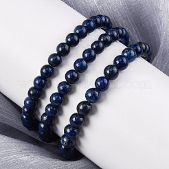 Natural Lapis Lazuli Round Beaded Stretch Bracelets&nbsp;BJEW-F202-04