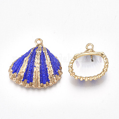 Spray Paint & Electroplate Sea Shell Pendants&nbsp;SSHEL-S262-09J