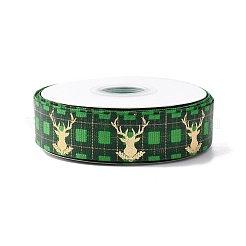 25 Yards Flat Christmas Theme Printed Polyester Grosgrain Ribbon&nbsp;OCOR-C004-04C