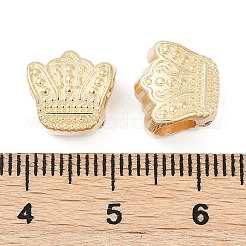 CCBプラスチックヨーロピアンビーズ  大穴ビーズ  クラウン  ゴールドカラー  10x11x6.5mm  穴：4.5~4.5mm&nbsp;CCB-D278-21G