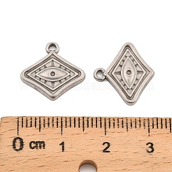 304ステンレススチールチャーム  目で主演  ステンレス鋼色  14x15x2mm  穴：1.4mm&nbsp;STAS-B099-07P