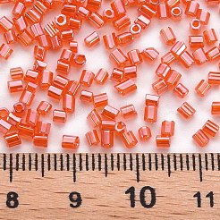 ガラス竹ビーズ  透明色光沢  トマト  2.5~3x2mm  穴：0.9mm  約15000個/ポンド&nbsp;SEED-S032-11A-105