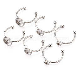 9Pcs 3 Styles 304 Stainless Steel Cuff Pad Ring Settings&nbsp;STAS-PJ0001-16P