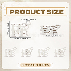10Pcs 201 Stainless Steel Charms&nbsp;STAS-LP0003-14