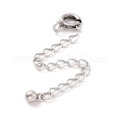 スターリングシルバーチェーンエクステンダー925個  引き輪とチャーム付き  ラウンド  アンティークシルバー  60x5.8mm  穴：1.6mm&nbsp;STER-D036-42AS