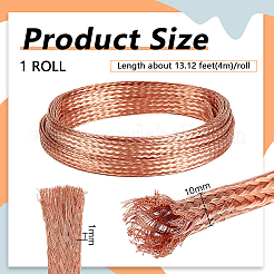 4M Flat Bare Copper Braided Cable Wire&nbsp;KK-WH0054-80C