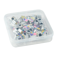 33個 11スタイル CCB プラスチック大穴ビーズ  エナメル  混合図形  7~15x7~12.5x6~8mm  穴：4~5mm  3個/スタイル&nbsp;CCB-FS0001-12