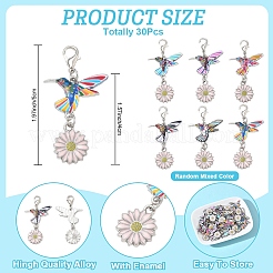30Pcs Alloy Enamel & Wood Pendant Decorations&nbsp;HJEW-YW00524