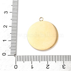 304ステンレスペンダント  エナメル  手のひらでフラットラウンド  ゴールドカラー  23x20x2mm  穴：2mm&nbsp;STAS-C124-01G