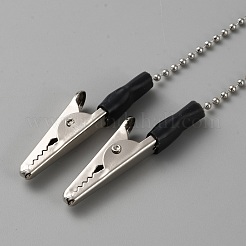 Iron Ball Chain with Plastic Napkin Clip&nbsp;AJEW-WH20006-16E