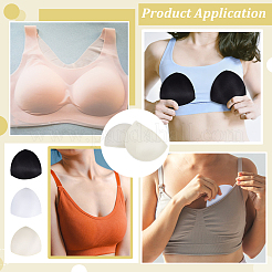 9 Pairs 3 Colors Triangle Sponge Bra Pads Inserts&nbsp;DIY-BC0016-70B