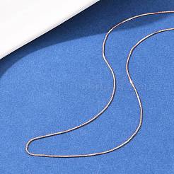 0.8mm 真鍮ベネチアンチェーン調節可能なスライダーネックレス  長持ちメッキ  ラックめっき  ローズゴールド  17.87インチ（45.4cm）&nbsp;KK-H533-09B-RG
